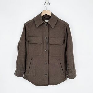 Everlane Oversized Shirt Jacket Shacket Button Down Dark Brown Women's XS